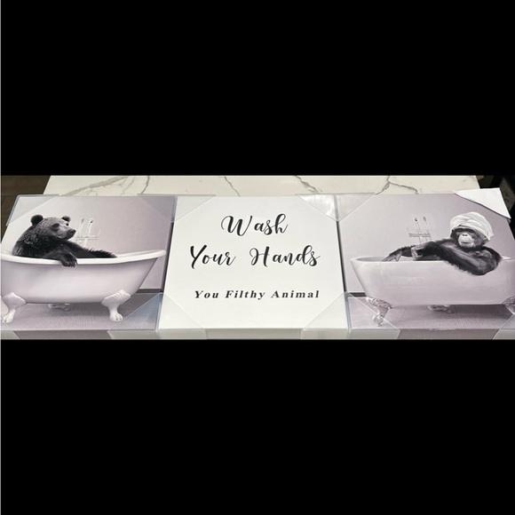 Wash Your Hands You Filthy Animal Three Canvas Wall Art